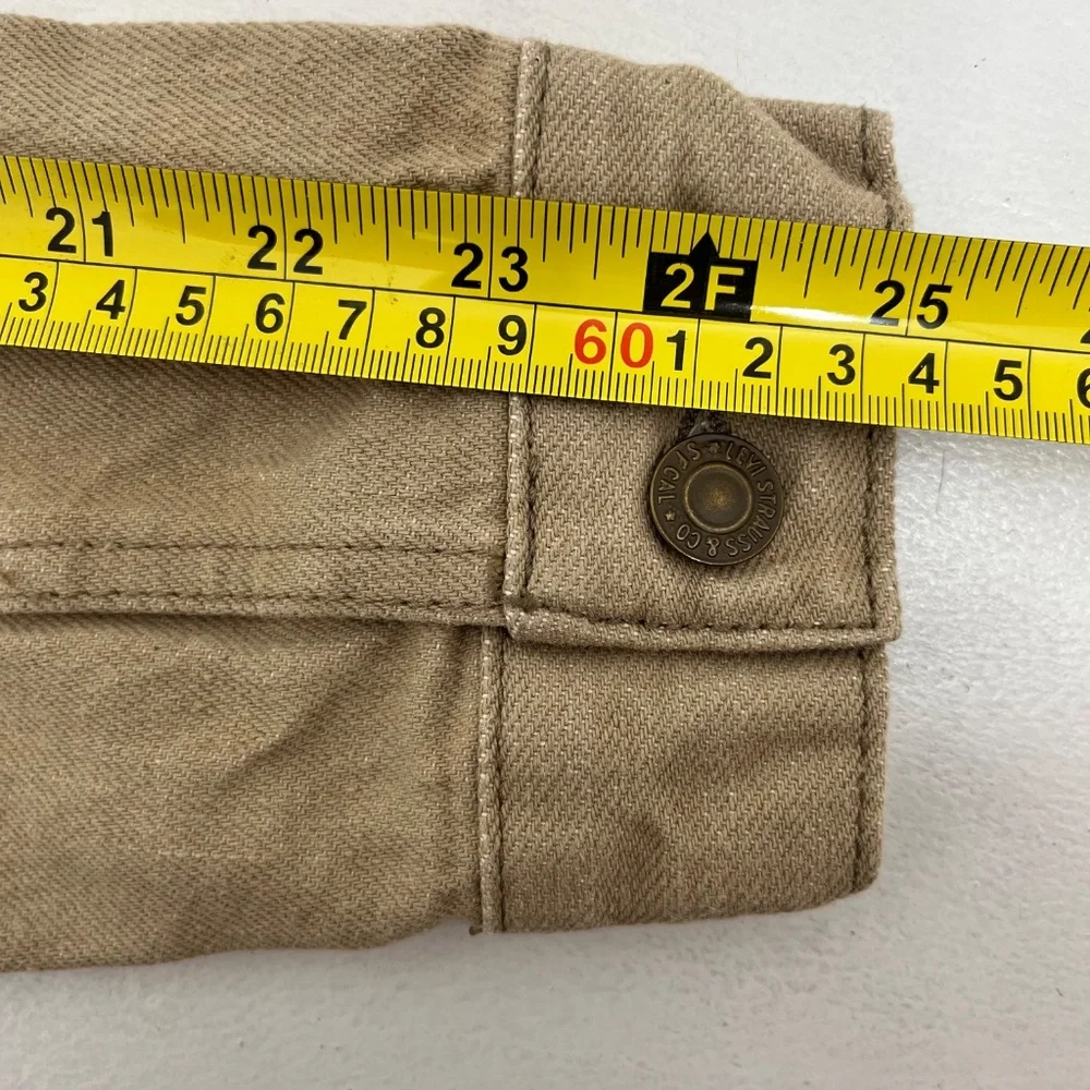 Levi Strauss‎ Co. Boys Size M Trucker Jacket Beige Denim Flap Pockets NWOT